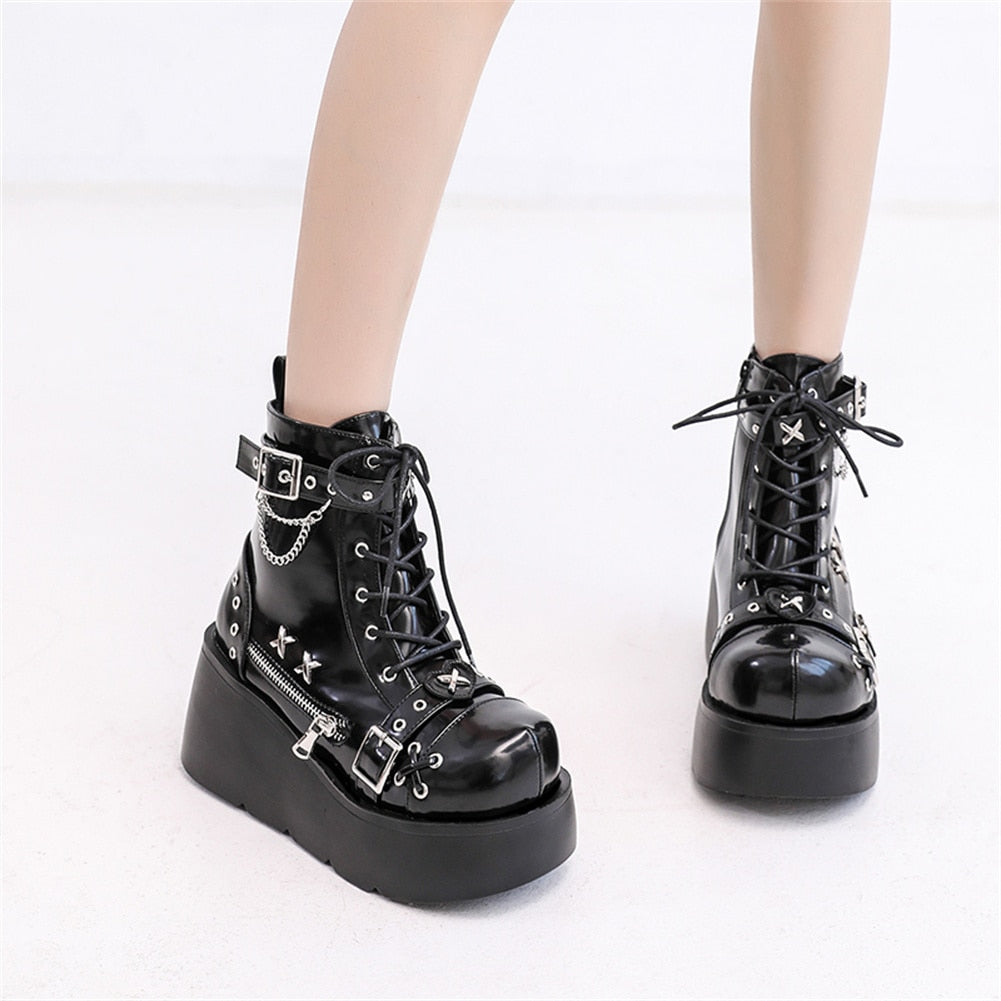 Goth Platform Motorcycle Boots Galore