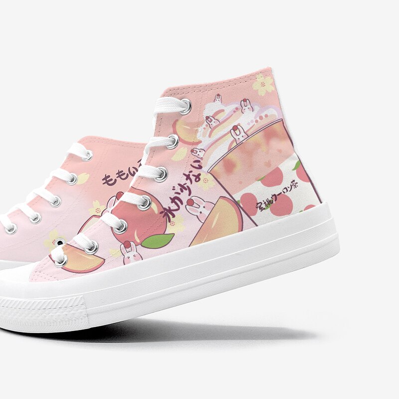 Peaches and Cream Canvas High Top Sneakers