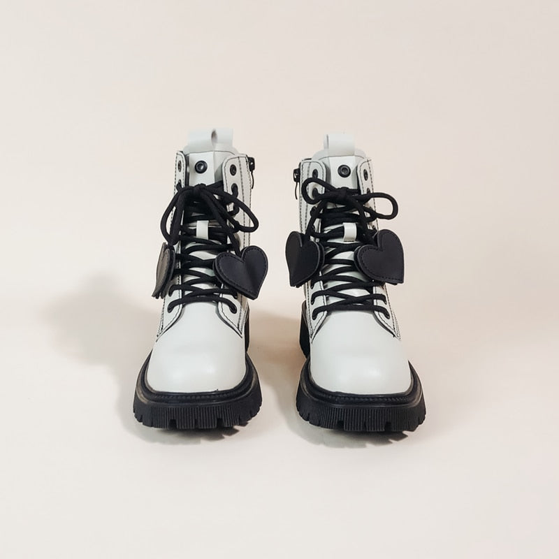 Angry Bear Platform Boots with Heartstring Laces