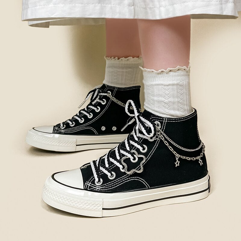 Star Chain Canvas High Top Sneakers