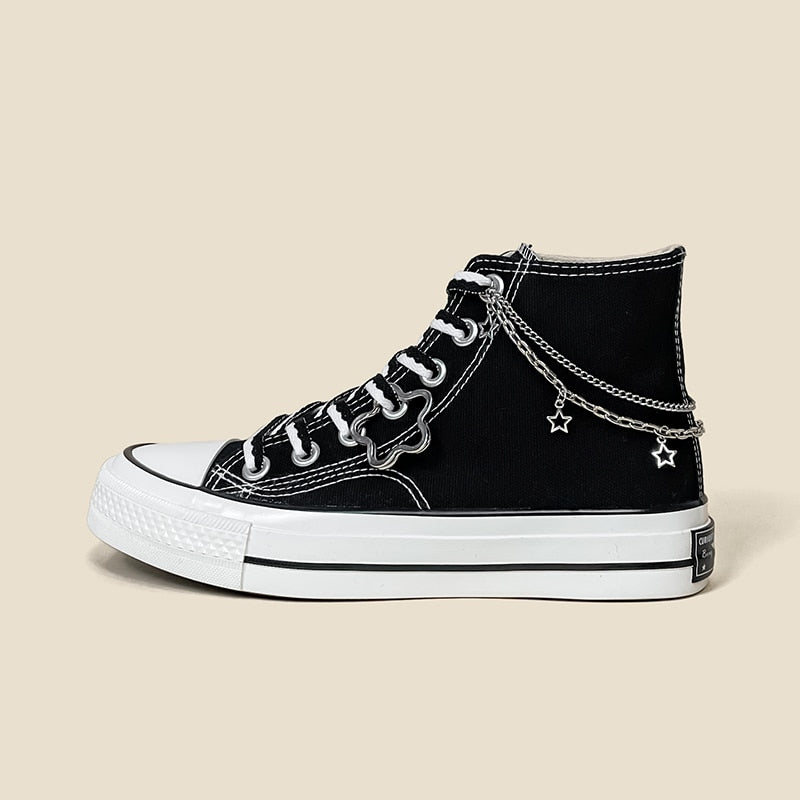 Star Chain Canvas High Top Sneakers