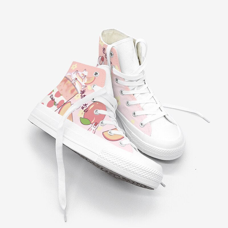 Peaches and Cream Canvas High Top Sneakers