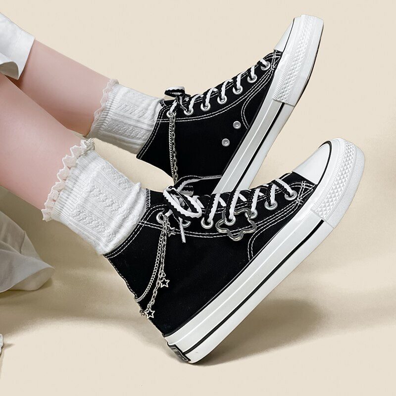 Star Chain Canvas High Top Sneakers