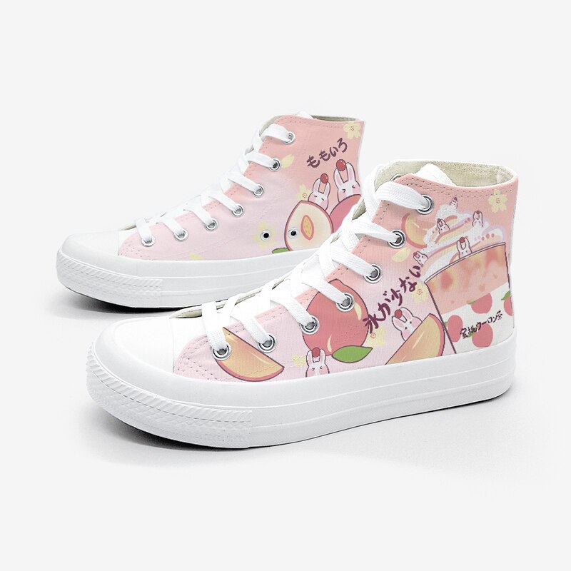 Peaches and Cream Canvas High Top Sneakers