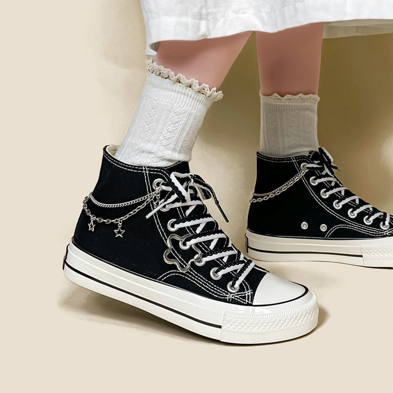 Star Chain Canvas High Top Sneakers