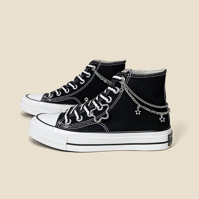 Star Chain Canvas High Top Sneakers