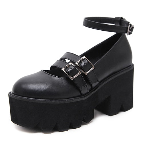 Chunky Platform Buckle Strap Creepers