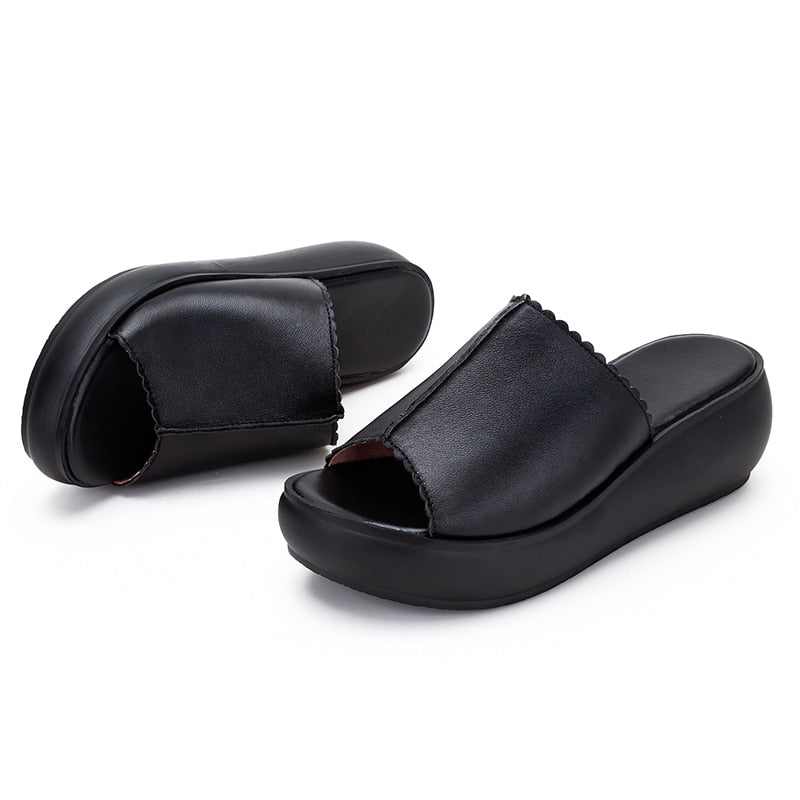 Chunky Slip On Platform Wedges