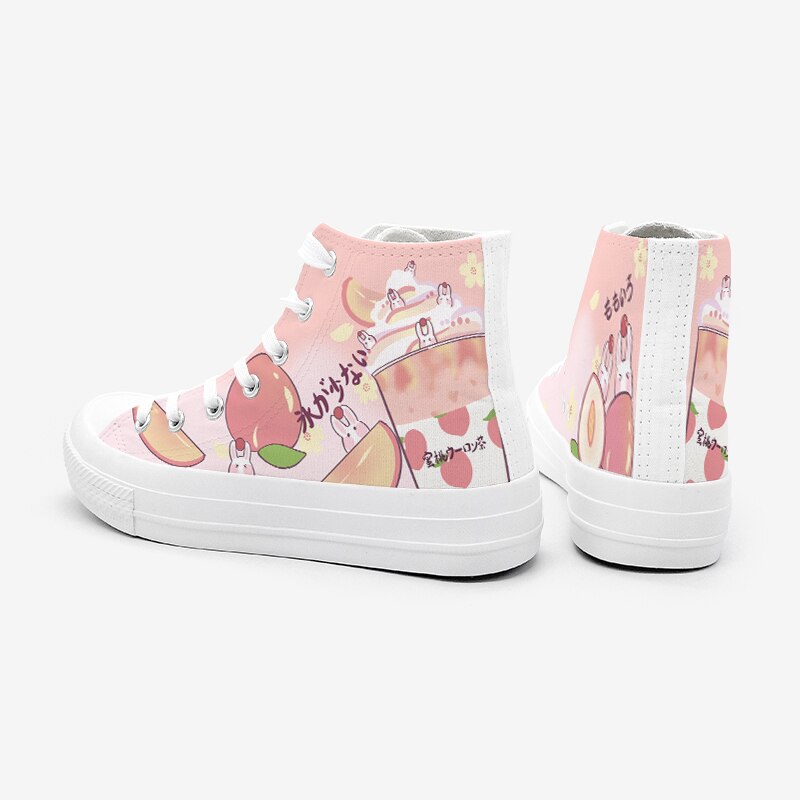 Peaches and Cream Canvas High Top Sneakers