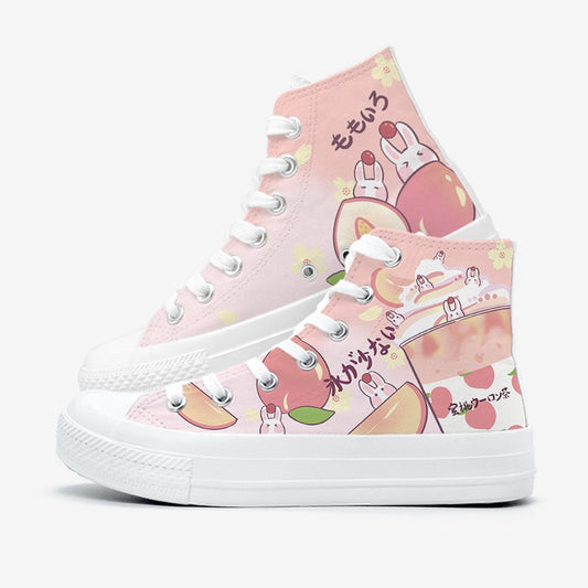 Peaches and Cream Canvas High Top Sneakers