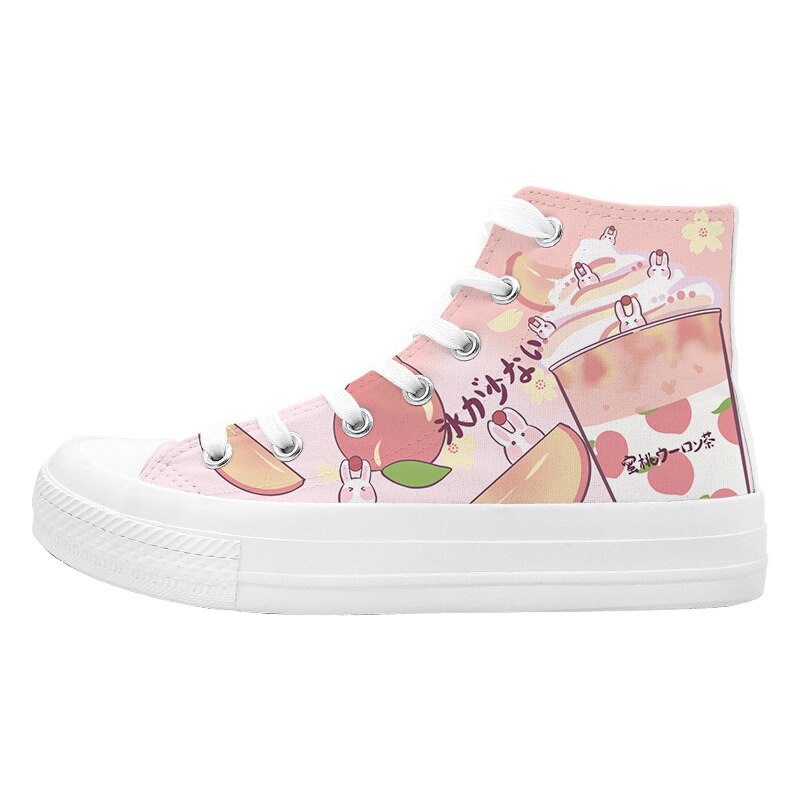 Peaches and Cream Canvas High Top Sneakers