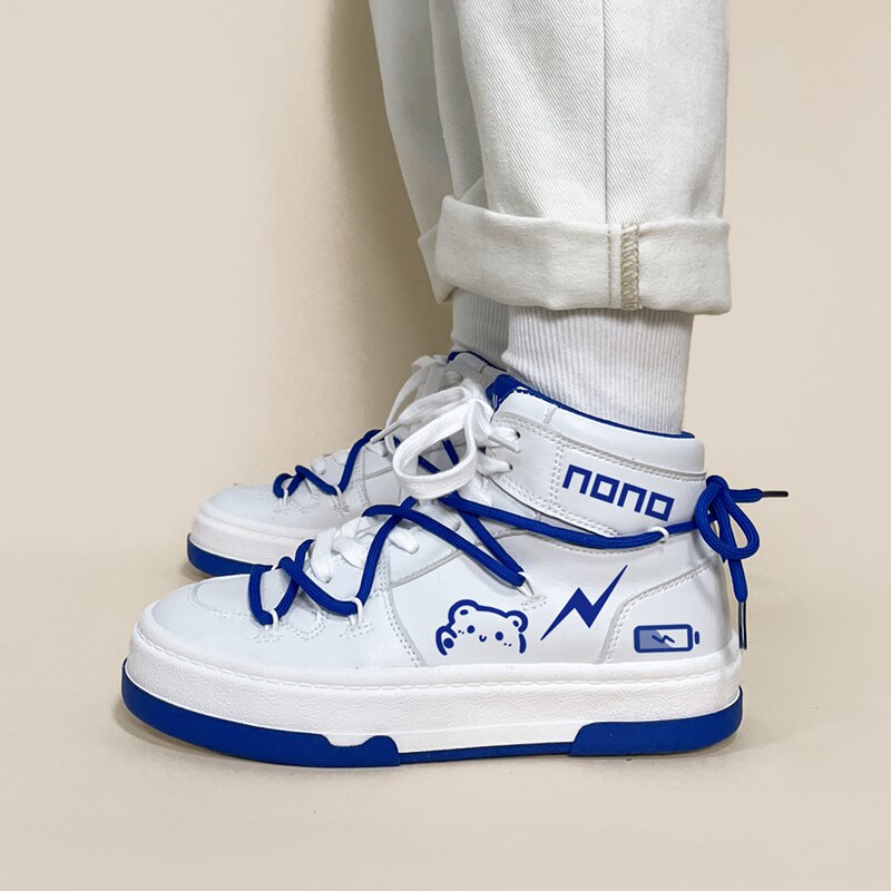 Shockwave Lace Up Detail High Top Trainers