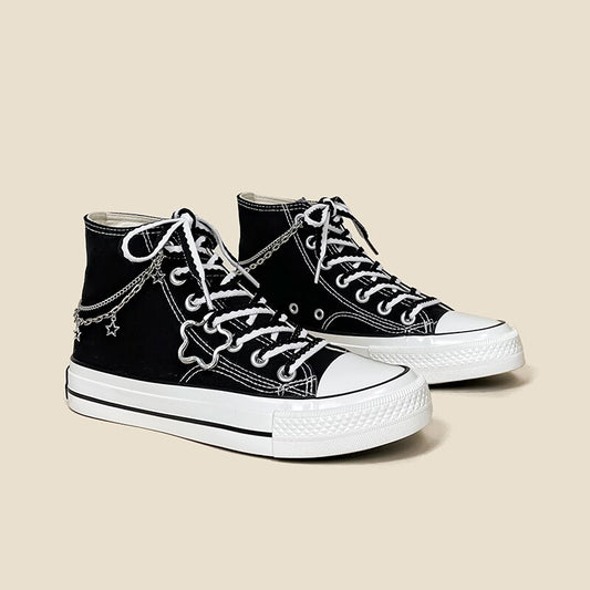 Star Chain Canvas High Top Sneakers