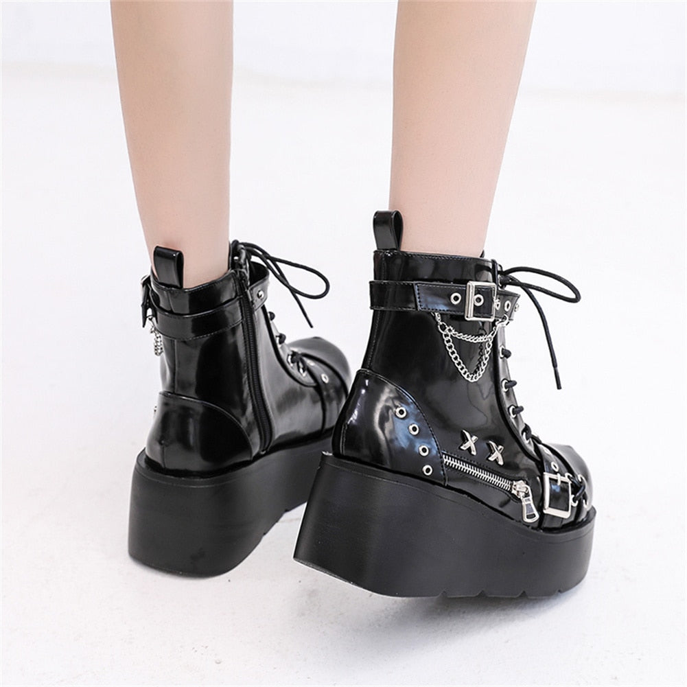 Goth Platform Motorcycle Boots Galore