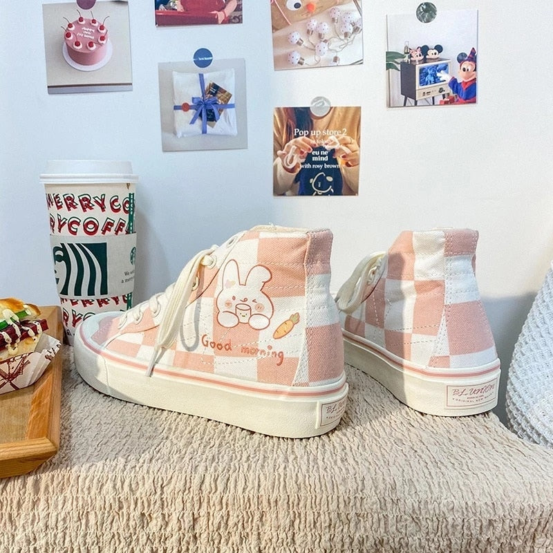 Good Morning Bunny High Top Sneakers