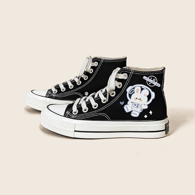 Space Bunny Canvas High Top Sneakers