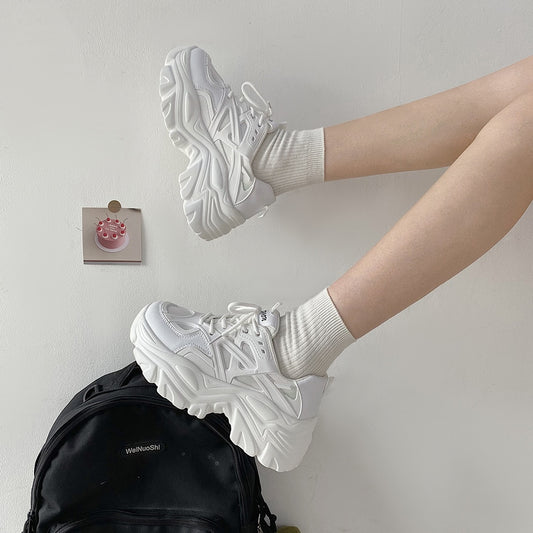 Chunky Mesh Detail Platform Sneakers
