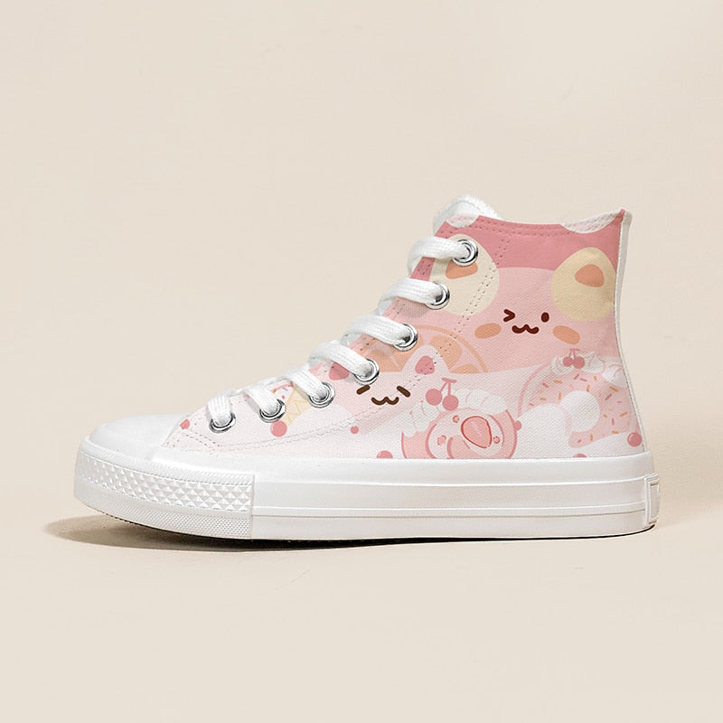 Cat Treats High Top Canvas Sneakers