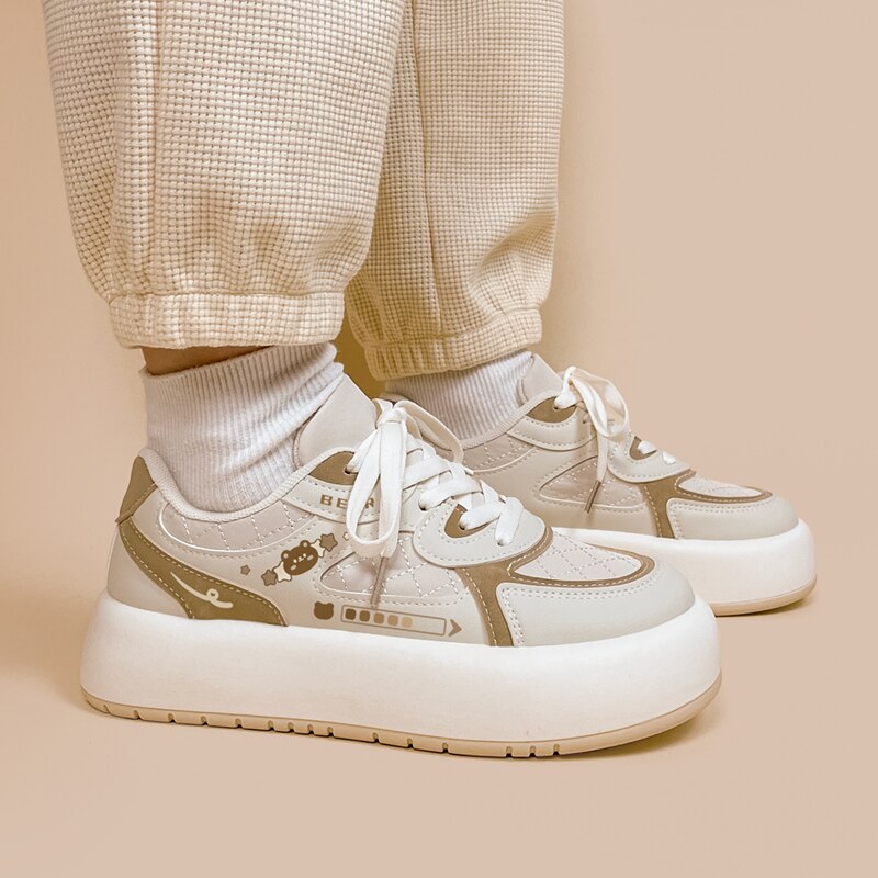 Brown Bear Low Rise Chunky Platform Trainers