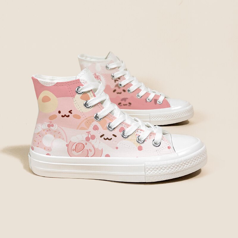 Cat Treats High Top Canvas Sneakers