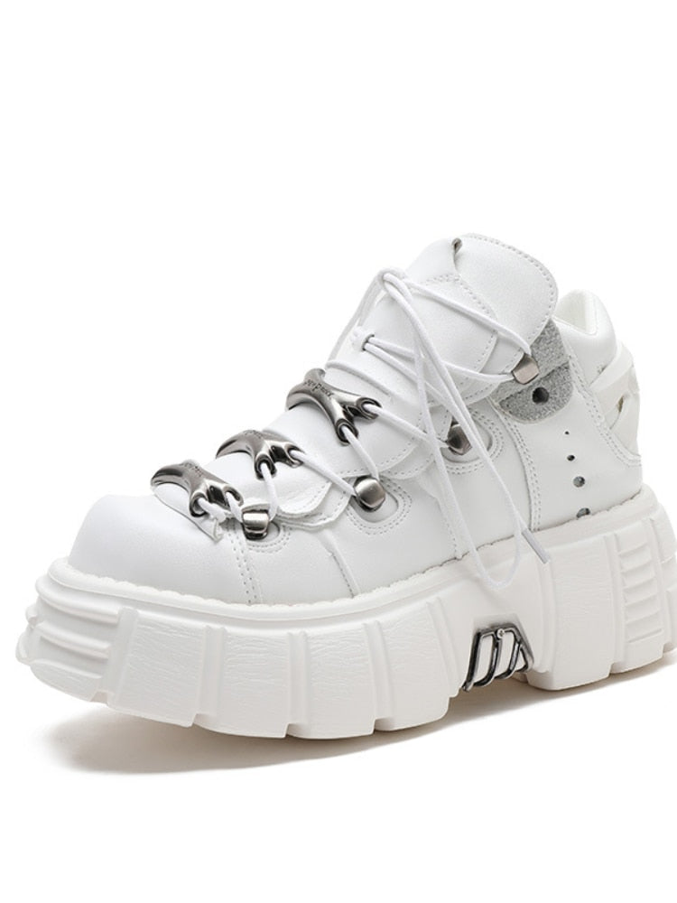 Chunky Low Rise Metal Detail Combat Boots