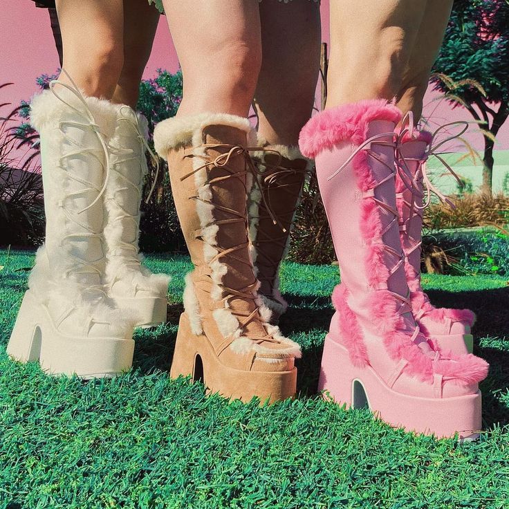Lace Up Fur Yeti Platform Boots