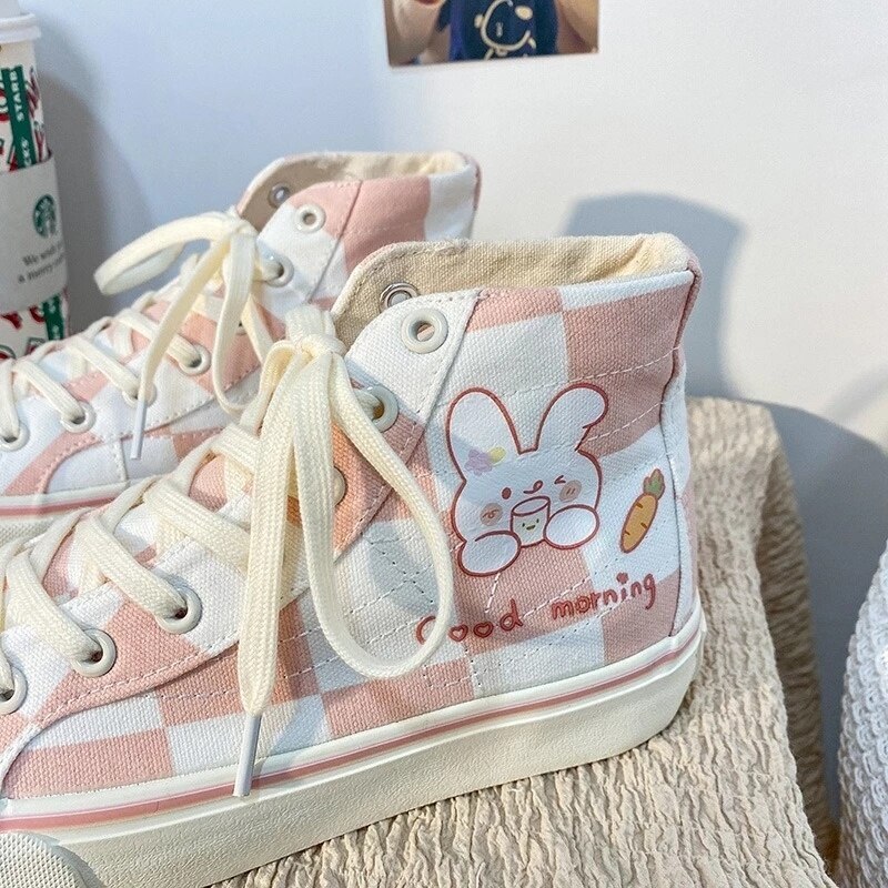 Good Morning Bunny High Top Sneakers