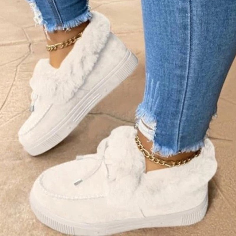 Winter Plush Low Rise Platform Boots