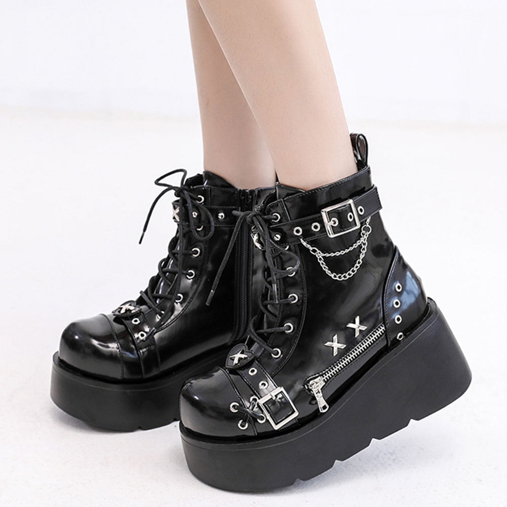 Goth Platform Motorcycle Boots Galore