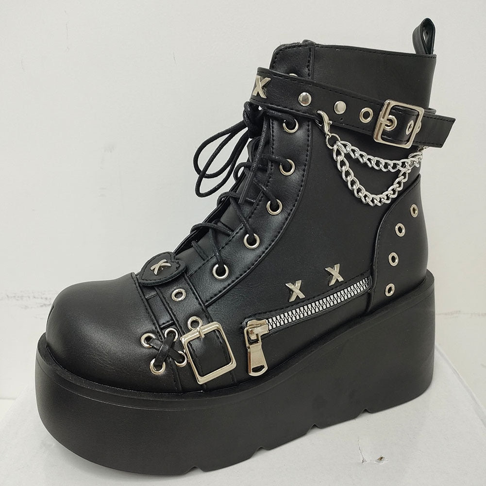 Goth Platform Motorcycle Boots Galore