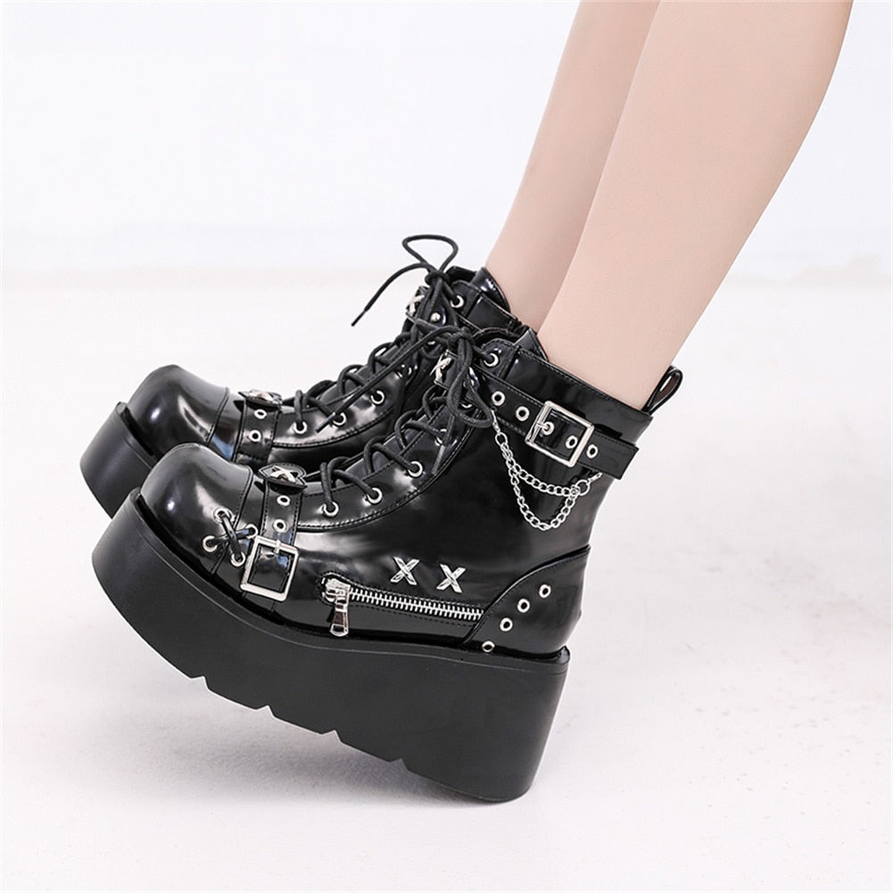 Goth Platform Motorcycle Boots Galore