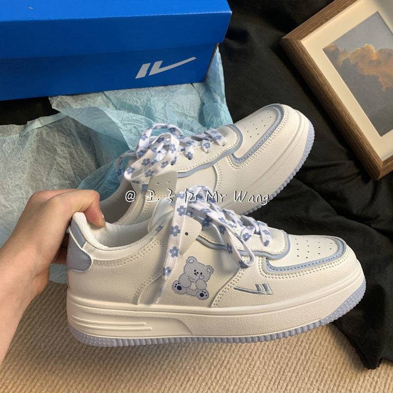 Kawaii Bear Flower Lace Tennis Shoes