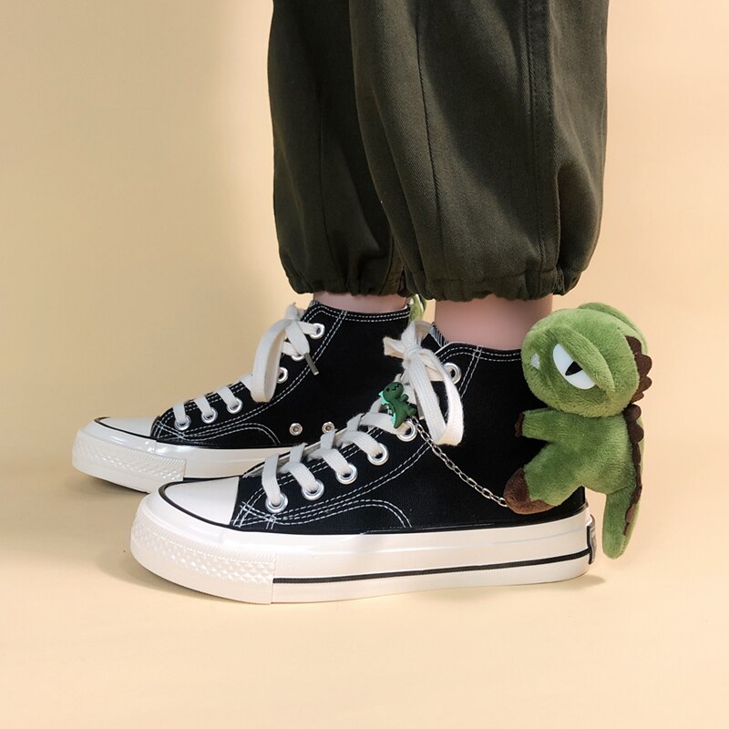 Dino Friend High Top Canvas Sneakers