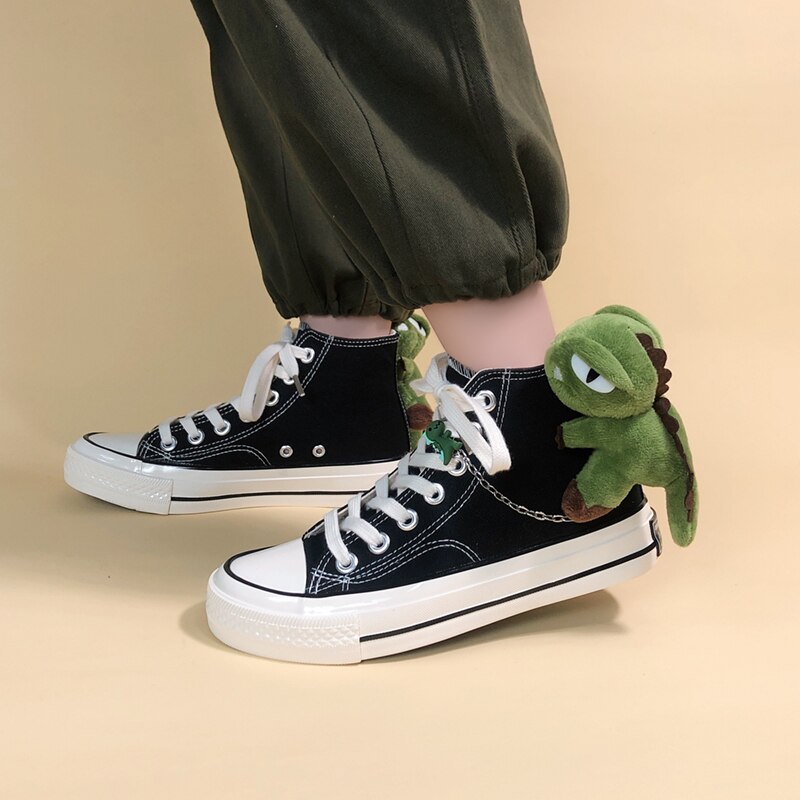 Dino Friend High Top Canvas Sneakers