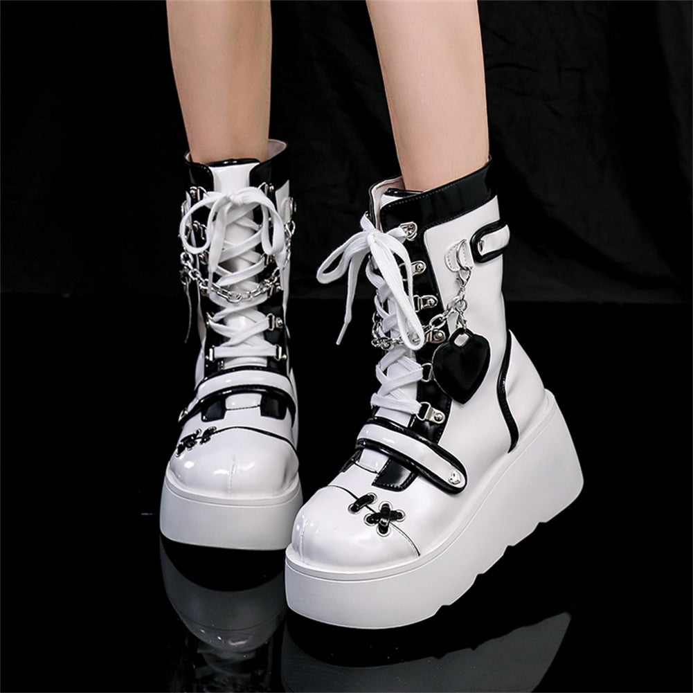 Goth Platform Motorcycle Boots Galore