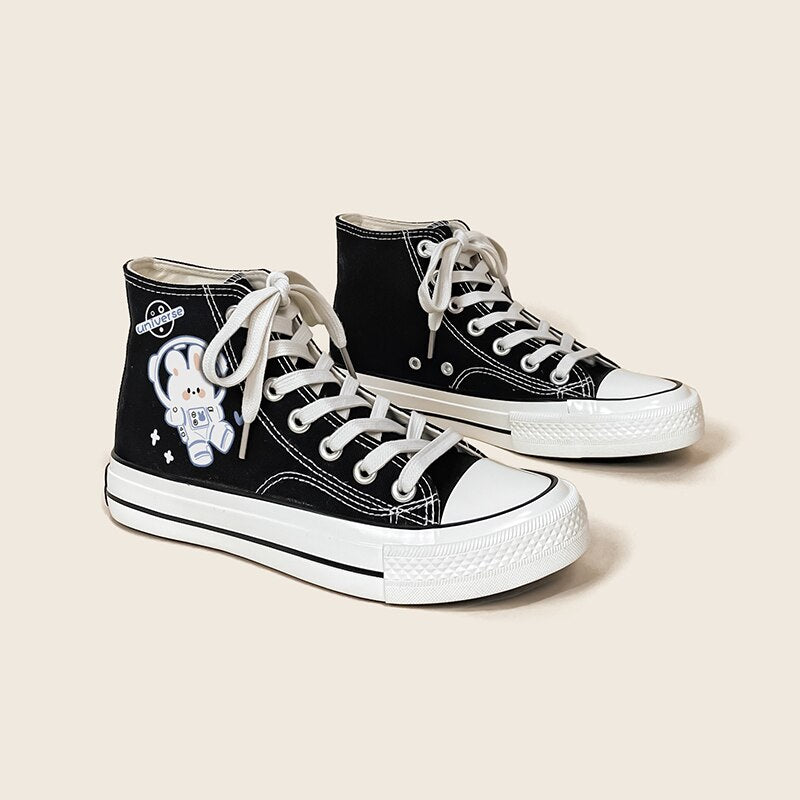 Space Bunny Canvas High Top Sneakers