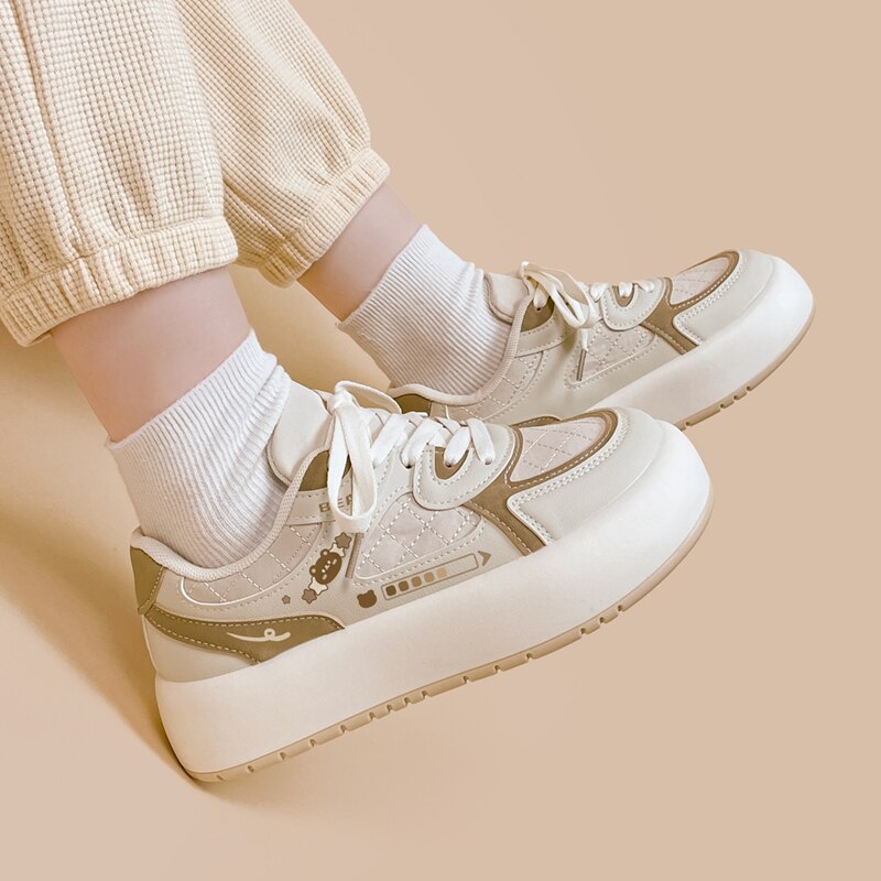 Brown Bear Low Rise Chunky Platform Trainers