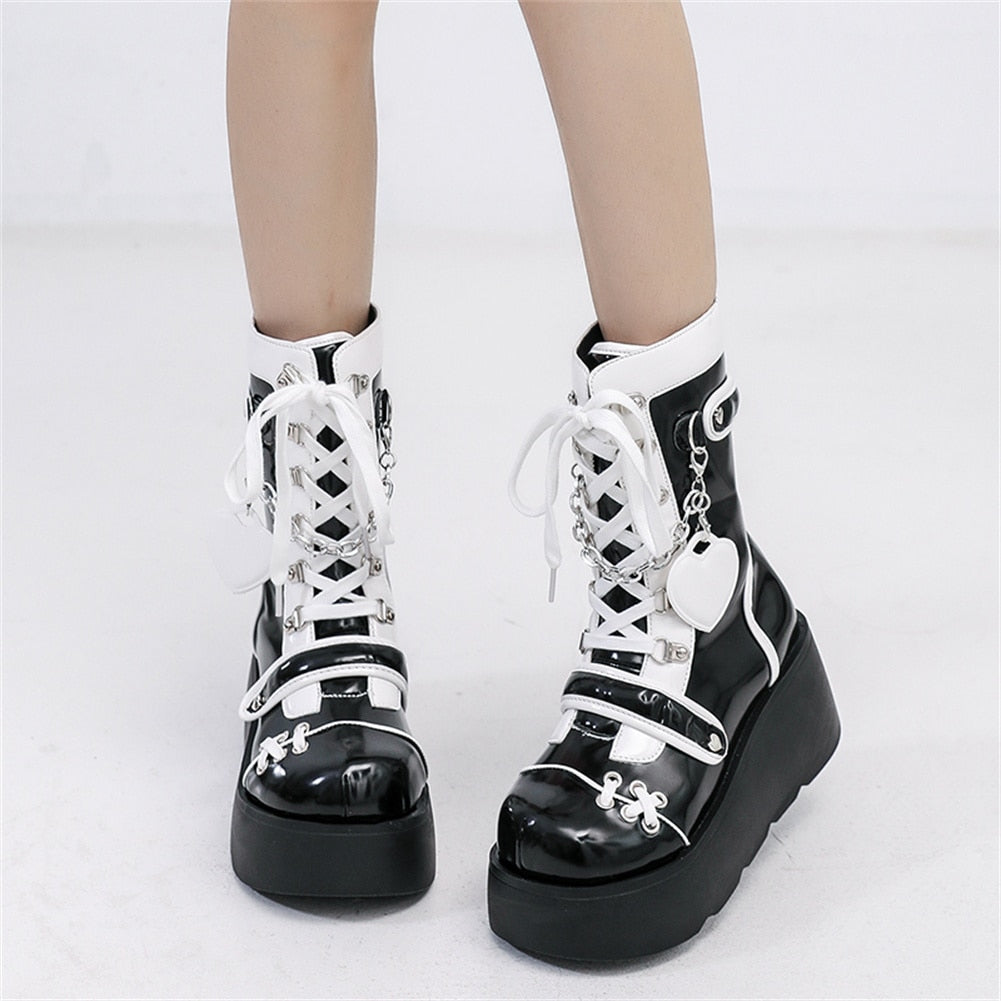 Goth Platform Motorcycle Boots Galore
