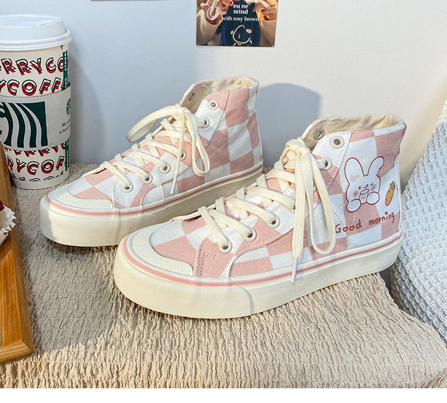 Good Morning Bunny High Top Sneakers