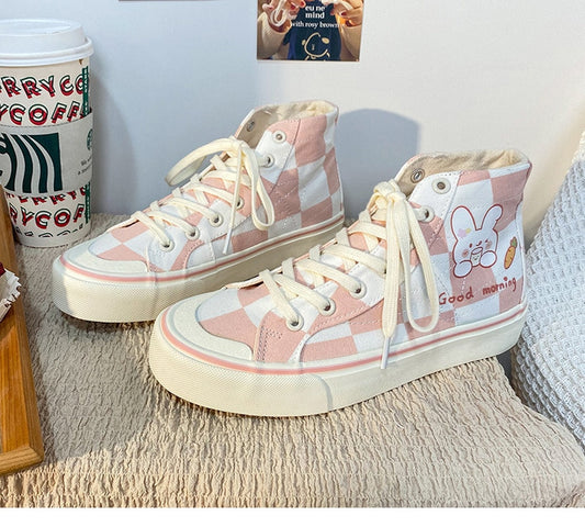 Good Morning Bunny High Top Sneakers