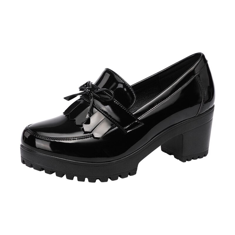 Tassle Detail Platform Heel Oxfords
