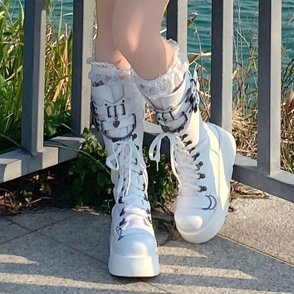 Goth Platform Motorcycle Boots Galore