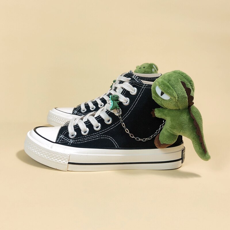 Dino Friend High Top Canvas Sneakers