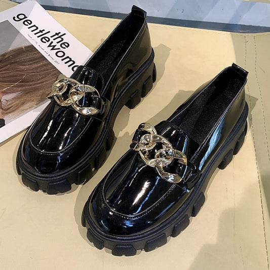 Oxfords Casual Chain Platform Loafers