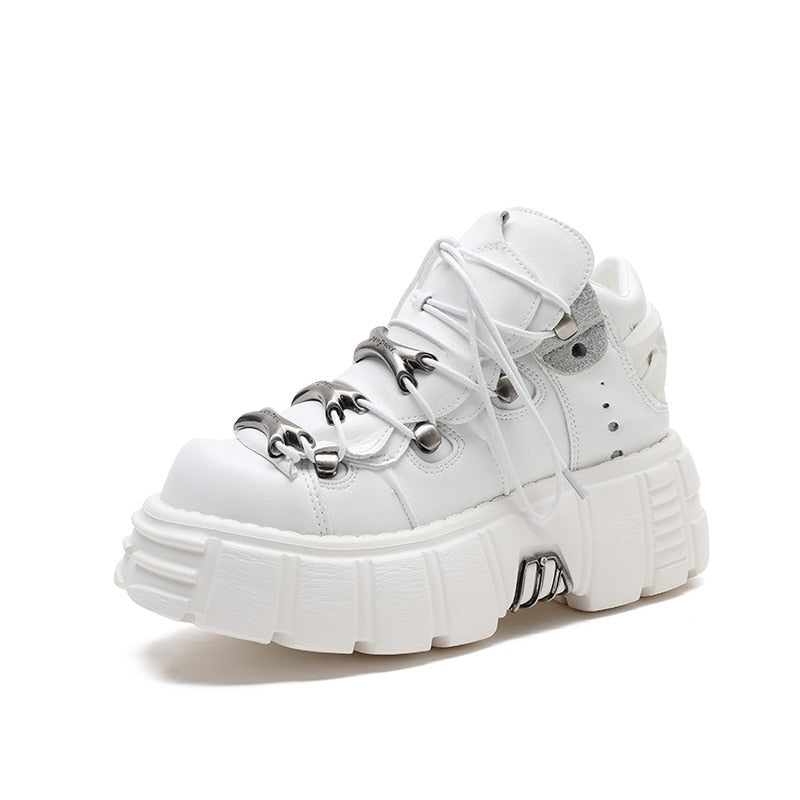 Chunky Low Rise Metal Detail Combat Boots