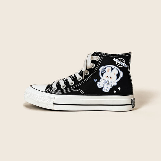 Space Bunny Canvas High Top Sneakers