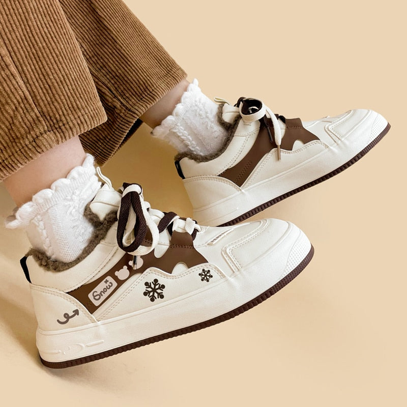 Cozy Bear Plush Low Rise Trainers
