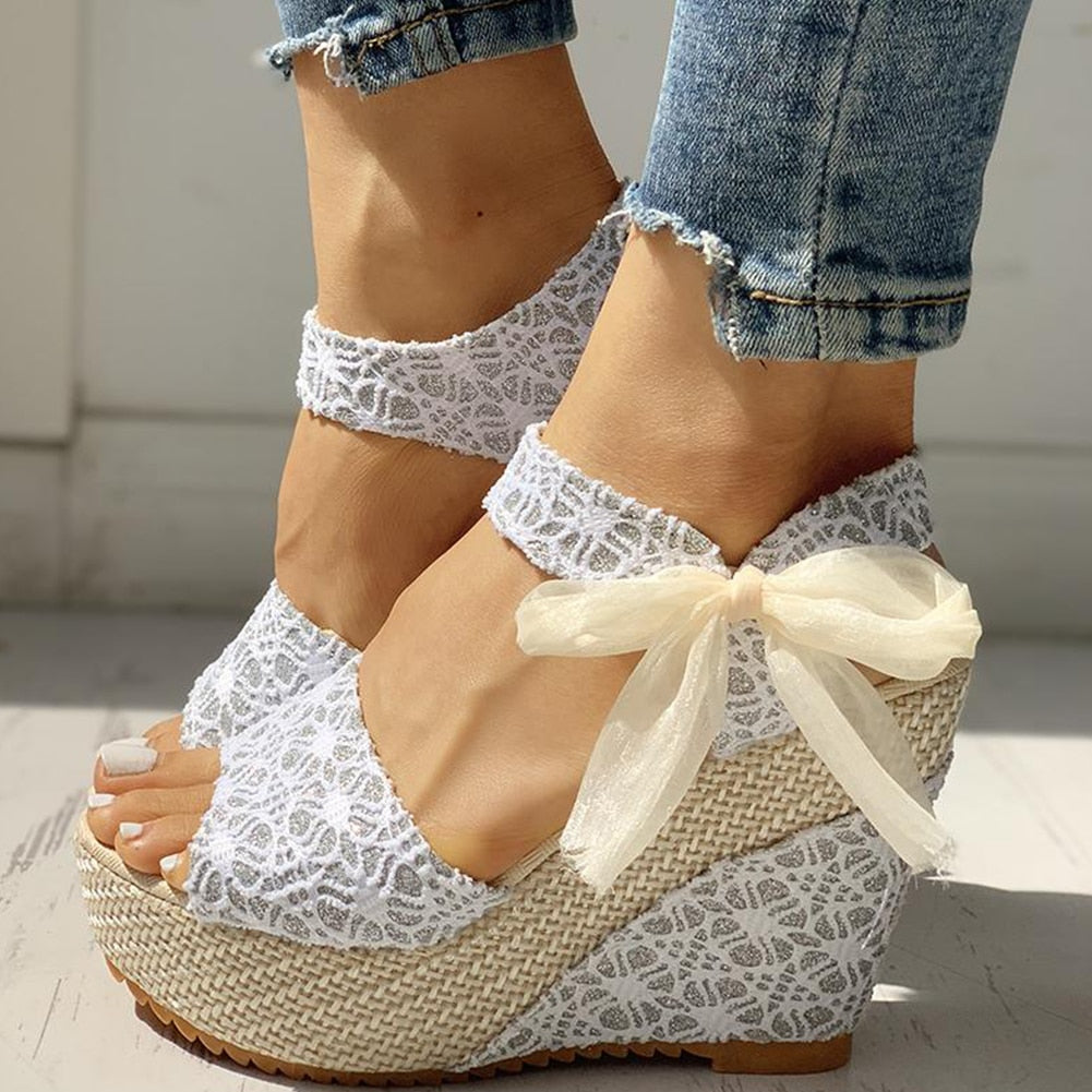 Woven Hemp Platform Sandal Wedges