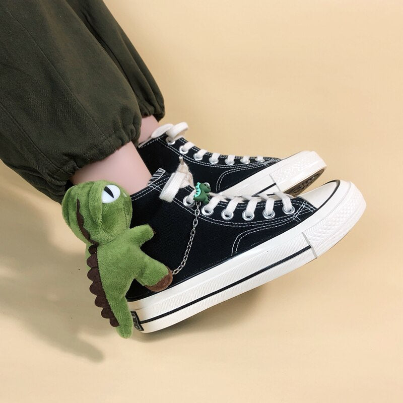 Dino Friend High Top Canvas Sneakers