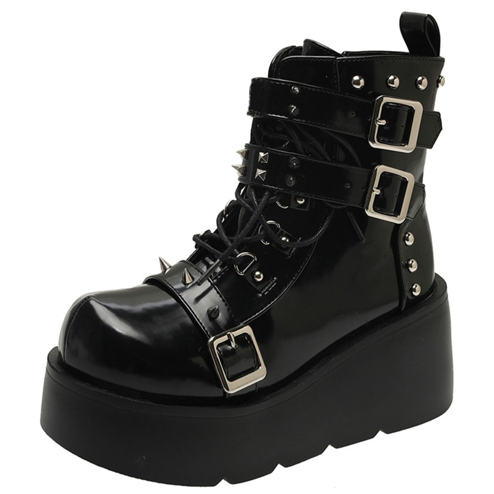 Goth Platform Motorcycle Boots Galore